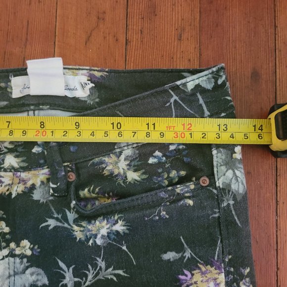 Green Floral Print Jeans, sz 6 - Picture 6 of 8